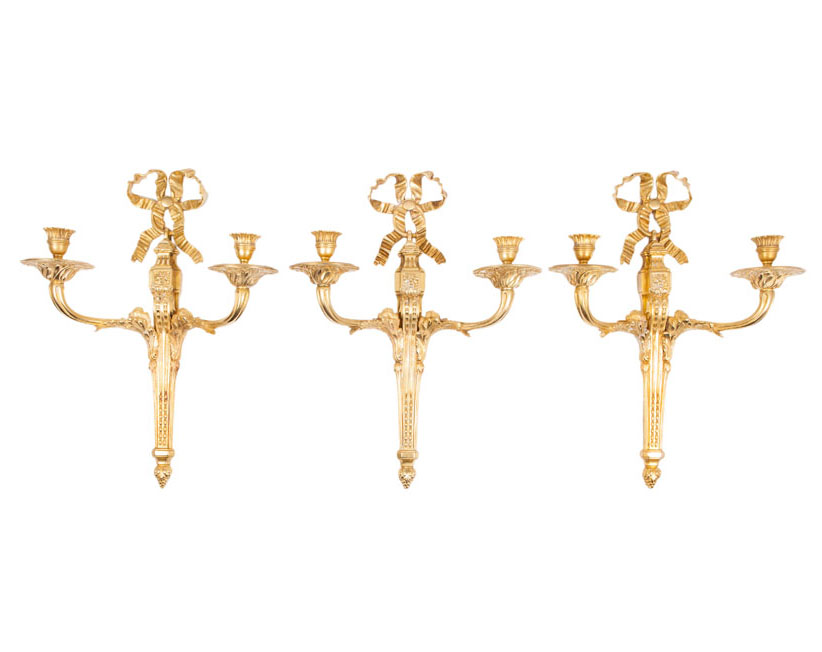 Satz von drei Wandappliken im Louis-Seize-Stil