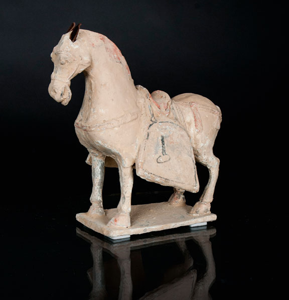 A pottery model of a horse