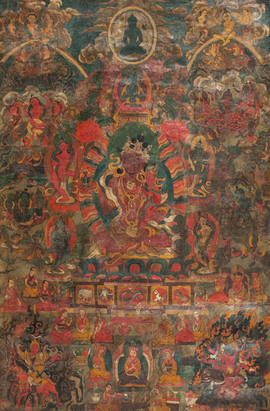 Thangka mit Gottheiten der Bön-Schule