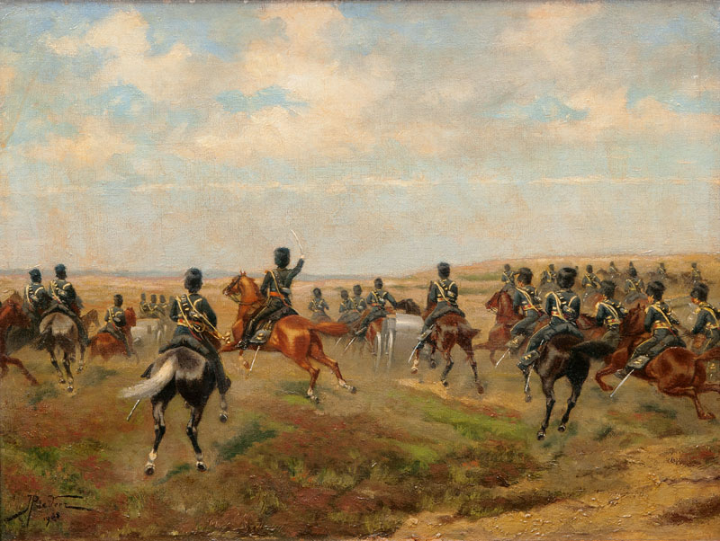 Justus Pietrus de Veer - Attacking Cavalry Attacking Cavalry