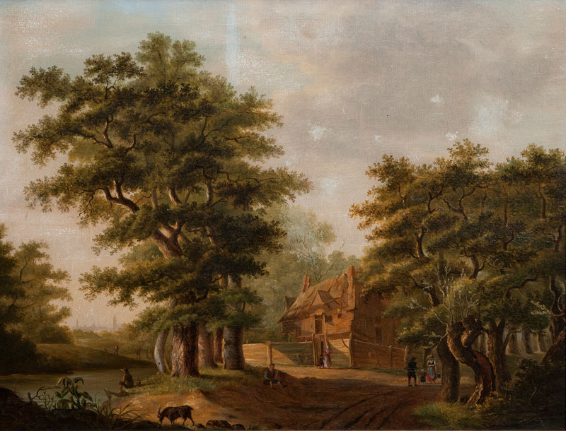 Adrianus Johannes Hoogewerff, zugeschr. - Paar Gegenstücke: Sommer- und Winterlandschaft Paar Gegenstücke: Sommer- und Winterlandschaft