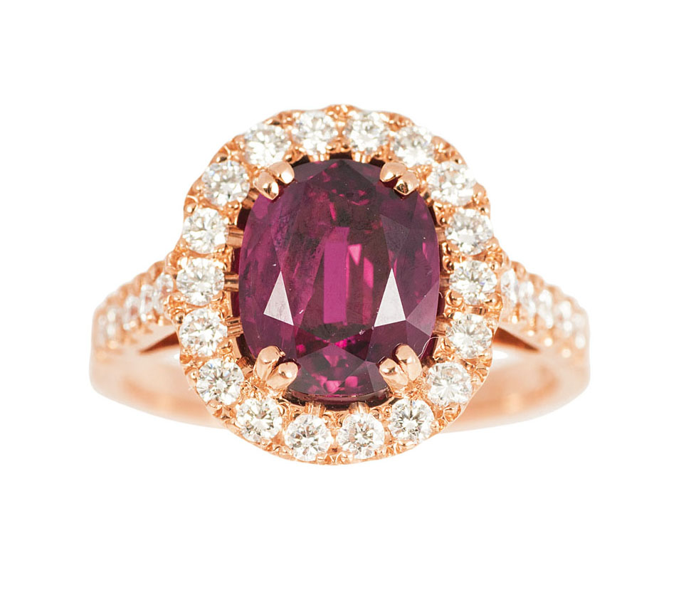 A very fine ruby diamond ring