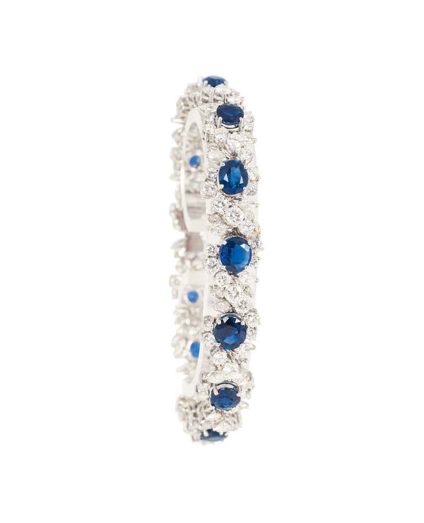 A highcarat, fine sapphire diamond bracelet