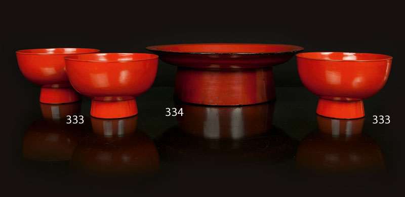 A set of 3 lacquer bowls