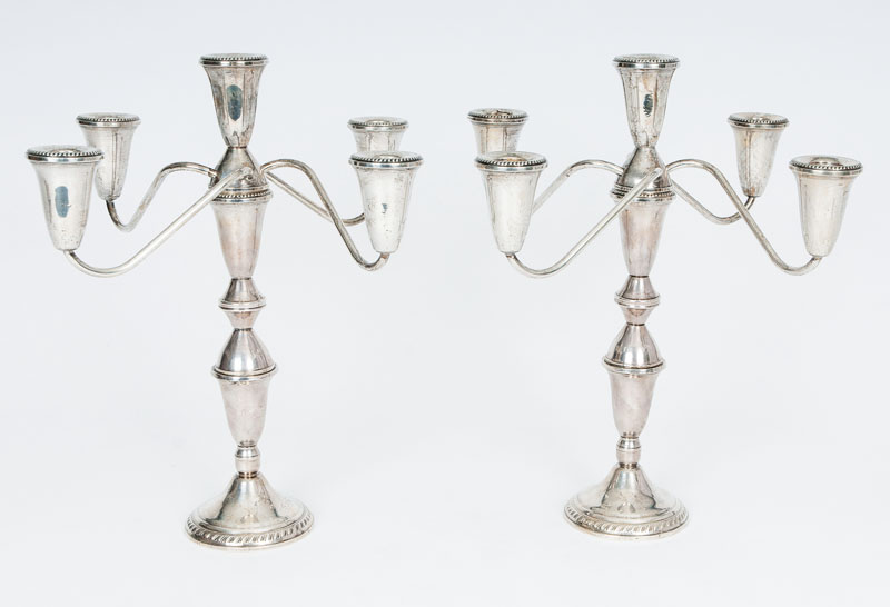 A pair of modern candleabra