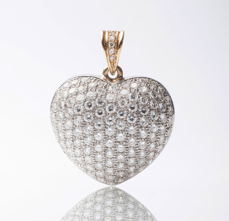 A heartshaped diamond pendant