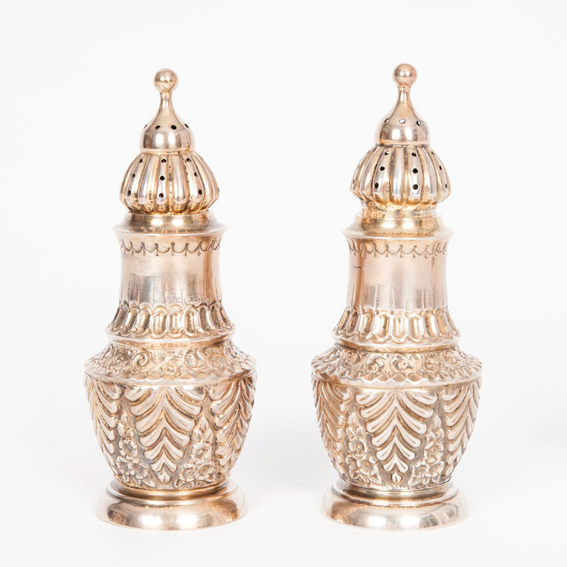 A pair of Victorian spice caster