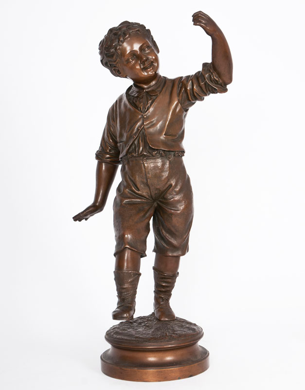 A bronze figure 'Dancing boy'