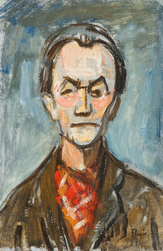 Self Portrait with a red Scarf