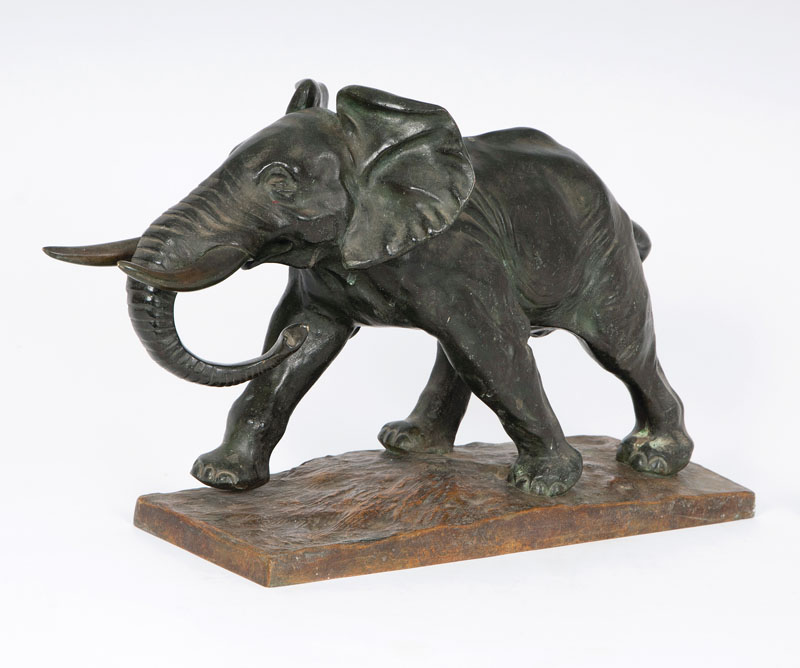 Bronze-Skulptur 'Laufender Elefant'