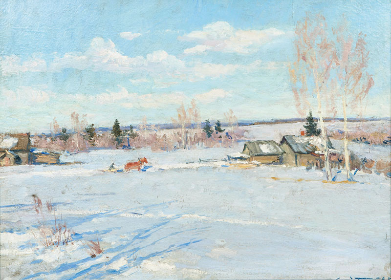 Winterlandscape with Horse Sleigh