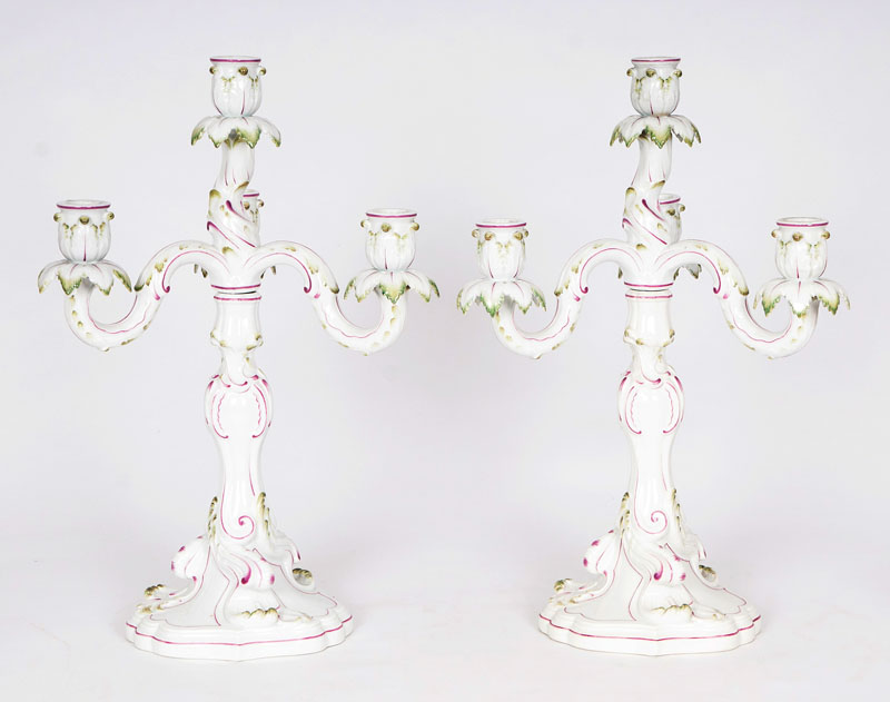 A pair of four-light candelabras in rococo style