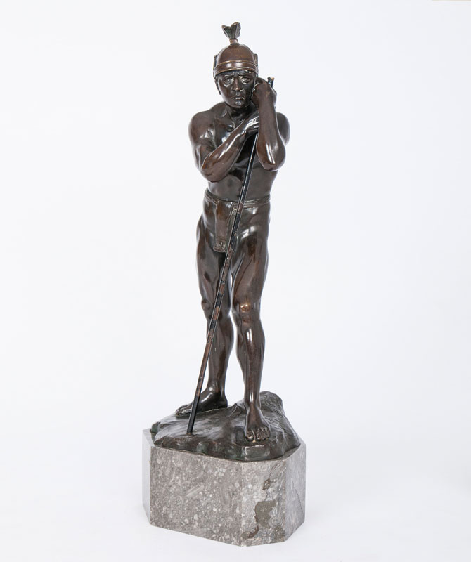 A bronze sculpture 'Roman warrior'