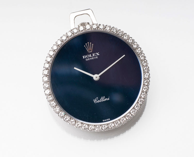 A lady's pendant watch 'Cellini' by Rolex with necklace