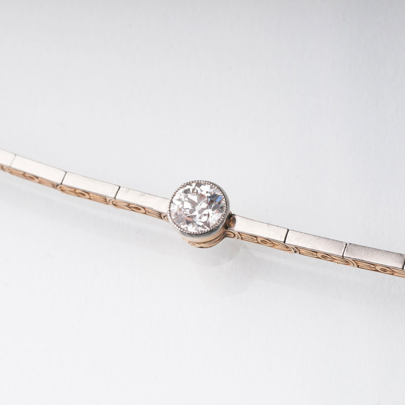 A petite Art-Nouveau bracelet with old cut diamond