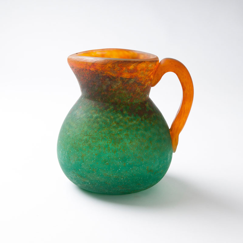An Art Nouveau glass jug