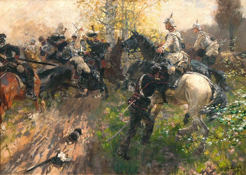 German and French Curassiers fighting