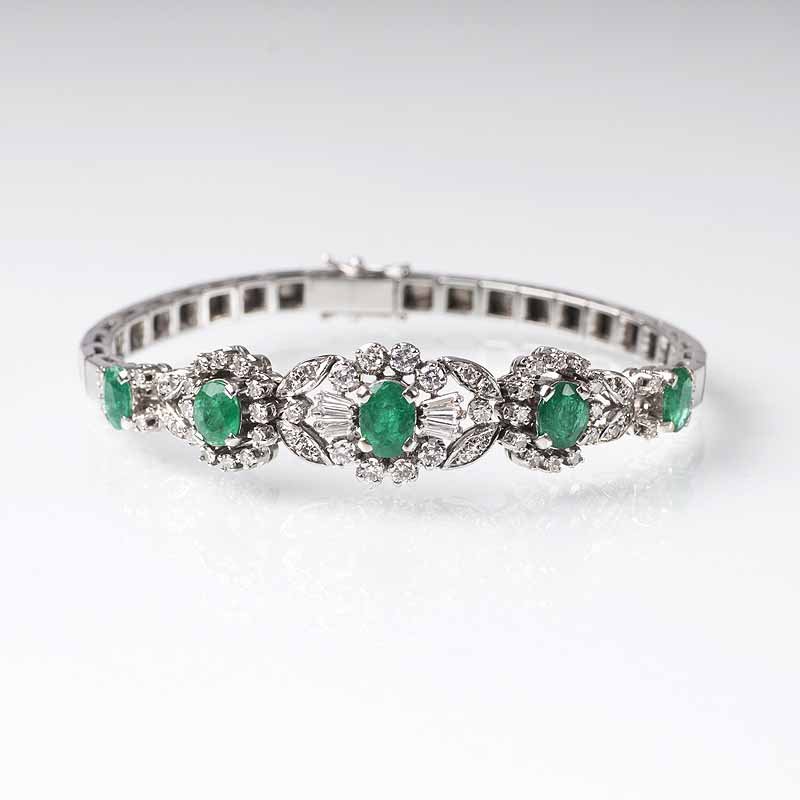 An emerald diamond bracelet