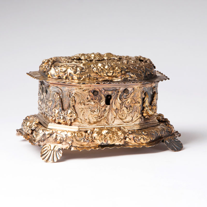 A museum-like gilded casket