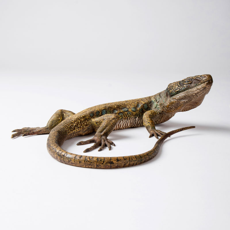 A large Vienna bronze 'green lizard'