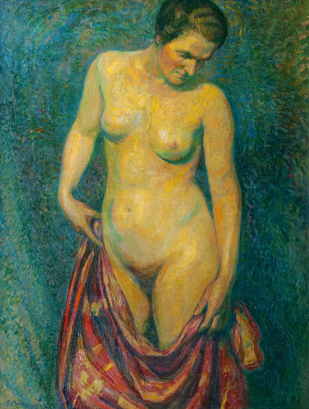Standing Nude with red Cloth