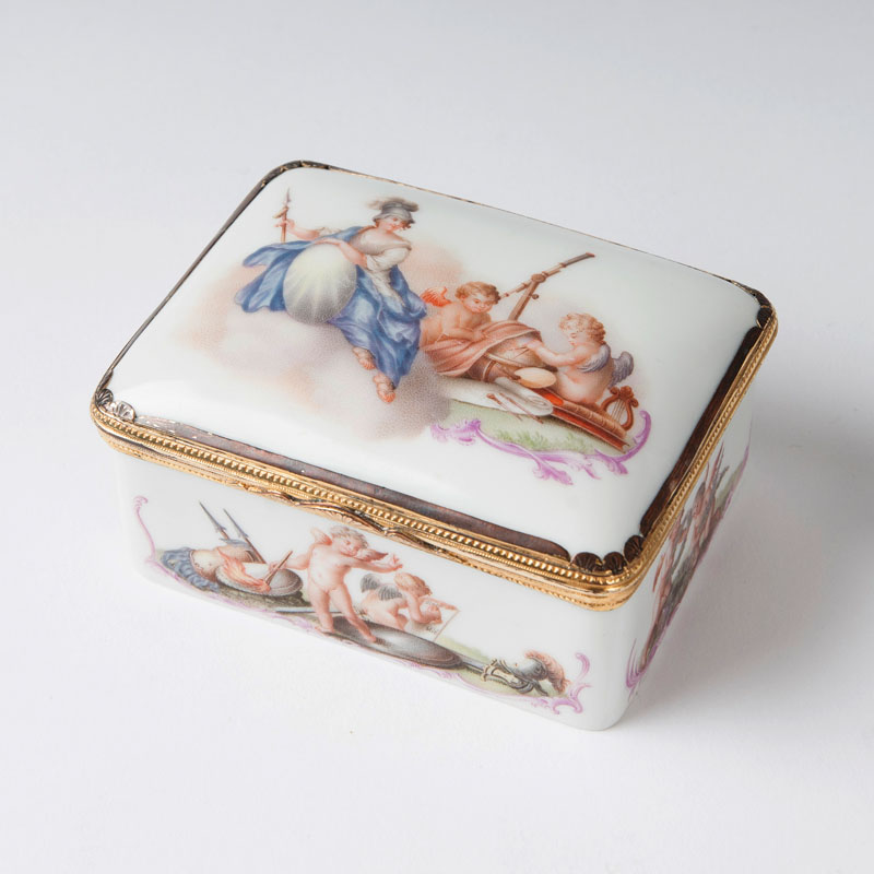 An exquisite tobacco tin with riverscape and allegorical motifs - image 2