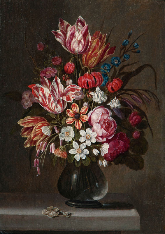 Flowers in a Glass Vase