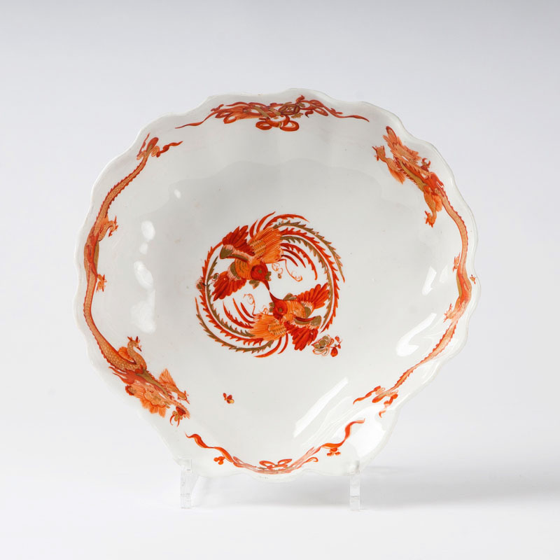 A large shell-shaped dish from the service with the 'Red Dragon'