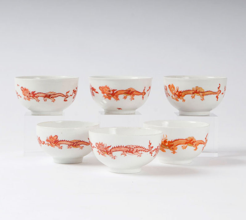 A set of 6 cups from the service with the 'Red Dragon'