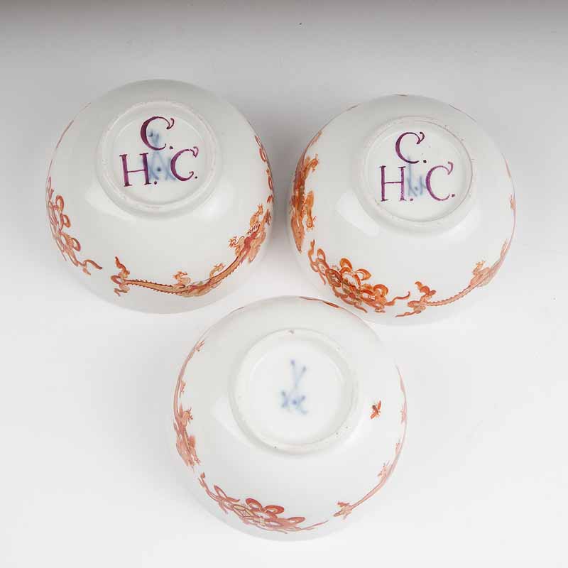 A set of 6 cups from the service with the 'Red Dragon' - image 2