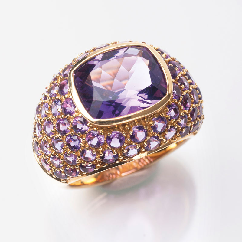 A modern amethyst ring