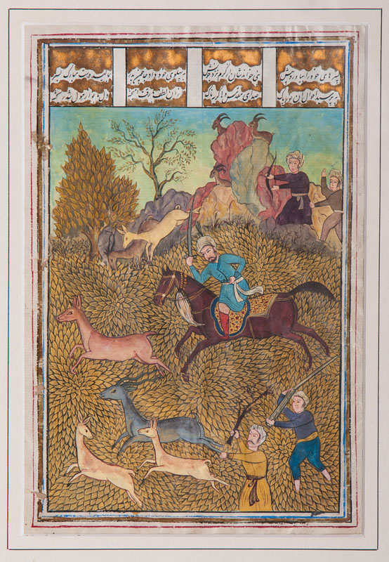 A miniature painting 'Hunting scene'