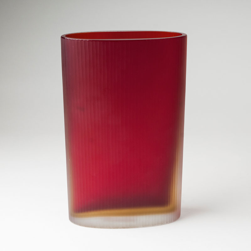 A Venini glass vase from the battuto series 'Ellittici'