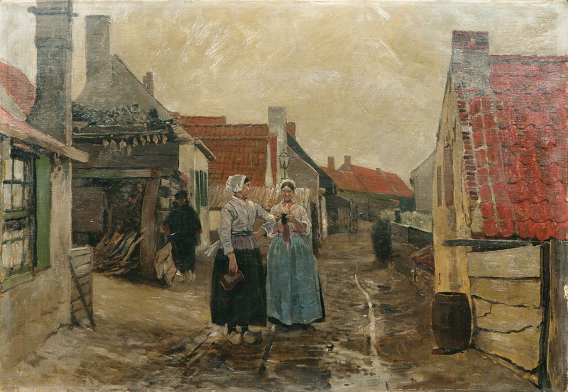 Dutch Street with young Women