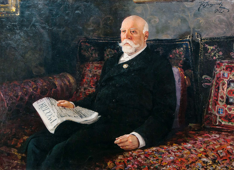 Konstantin Alexandrowitsch Weschtschilov - Portrait of Count Muravyov-Amursky reading a Newspaper Portrait of Count Muravyov-Amursky reading a Newspaper