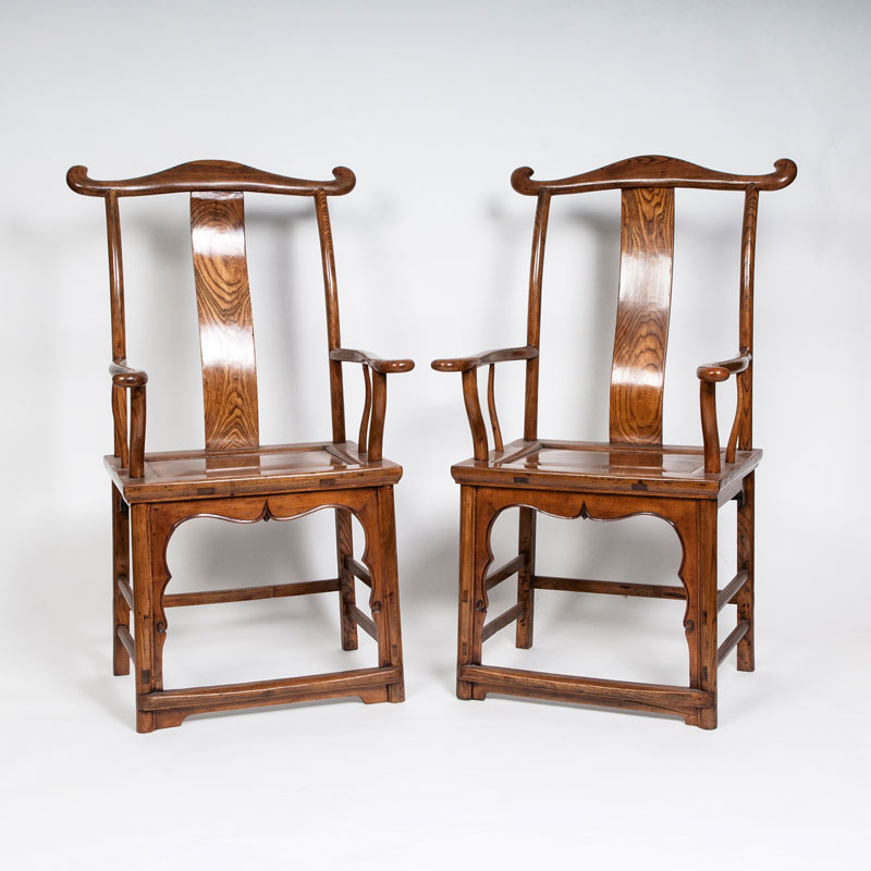 A pair of 'Guan mao shi' armchairs