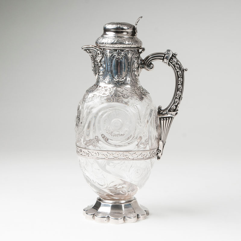 A silver mounted claret jug