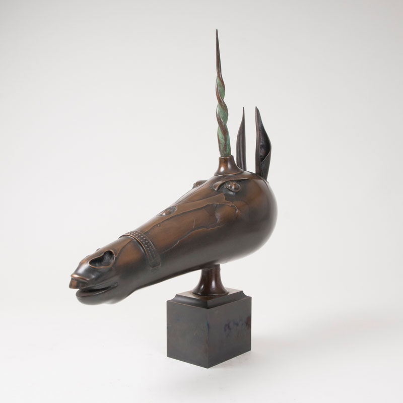 A bronze sculpture 'Unicorn'