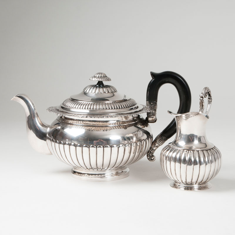 Heinrich Christoph Carl Westermann, Meister seit 1803 - A Biedermeier teapot with small pot A Biedermeier teapot with small pot
