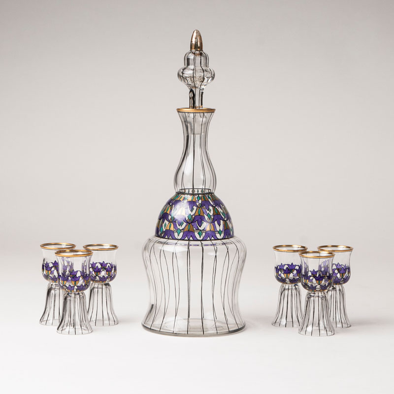 An Art Nouveau liqueur service 'Tulip' for 6 persons