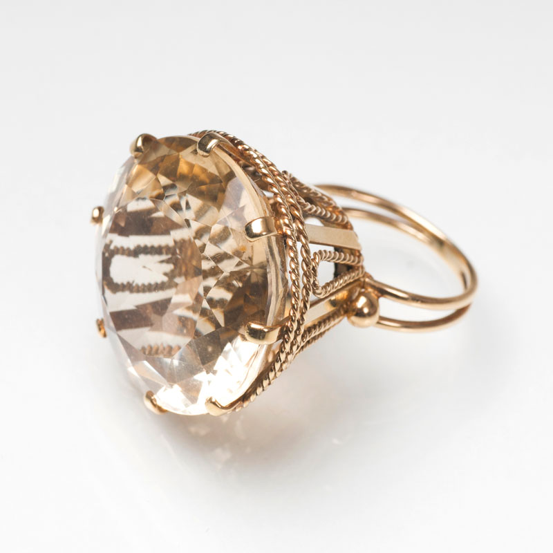 A very large citrine ring