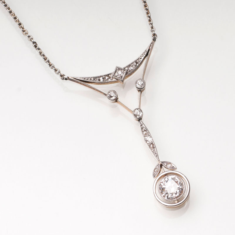 An Art Nouveau diamond necklace