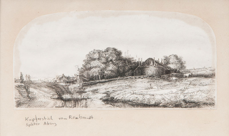 Landscape with a Haybarn and a Flock of Sheep