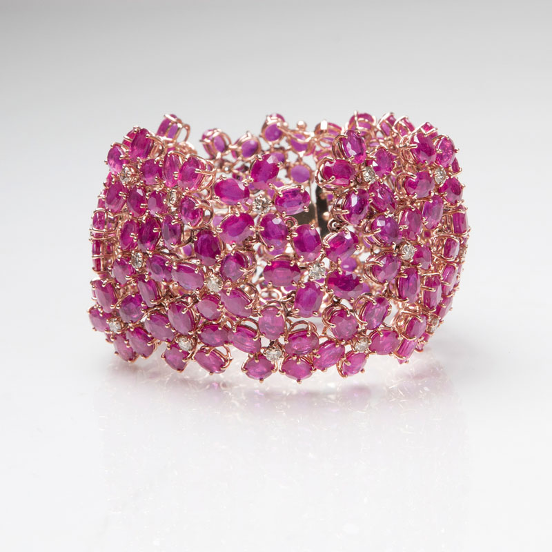 A fantastic, high carat ruby diamond bracelet