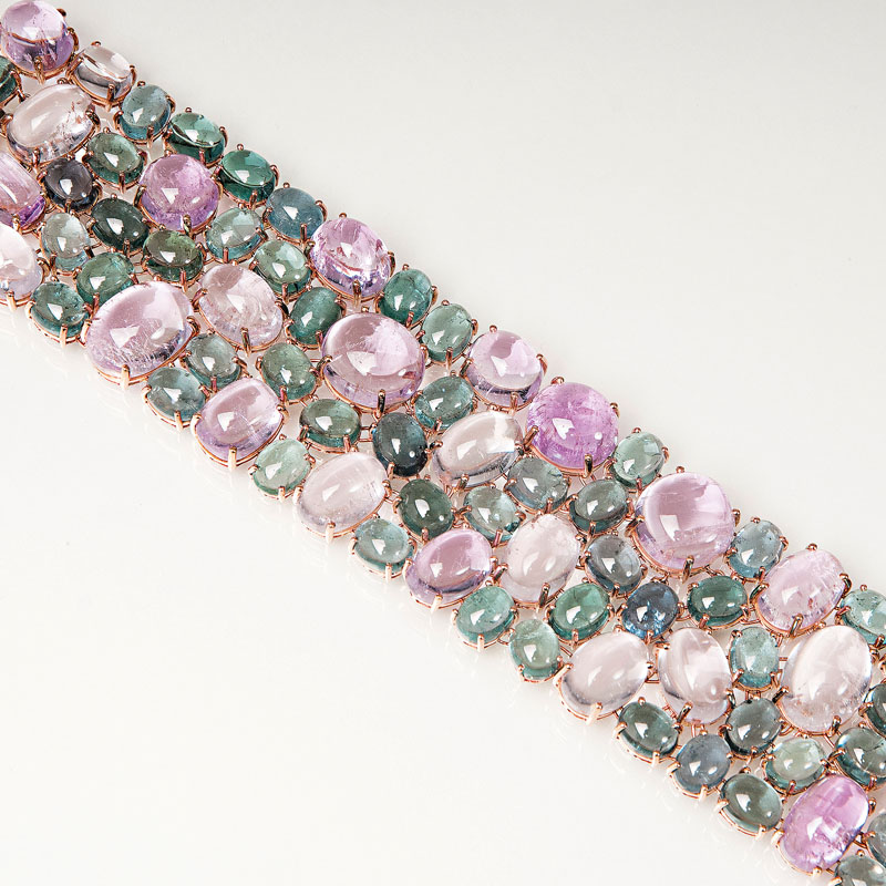 A colourful, high carat precious stone bracelet - image 2
