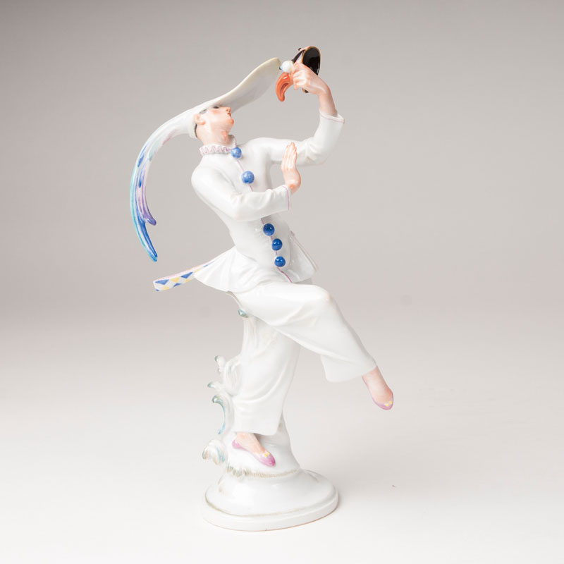 A porcelain figure 'mask dancer'