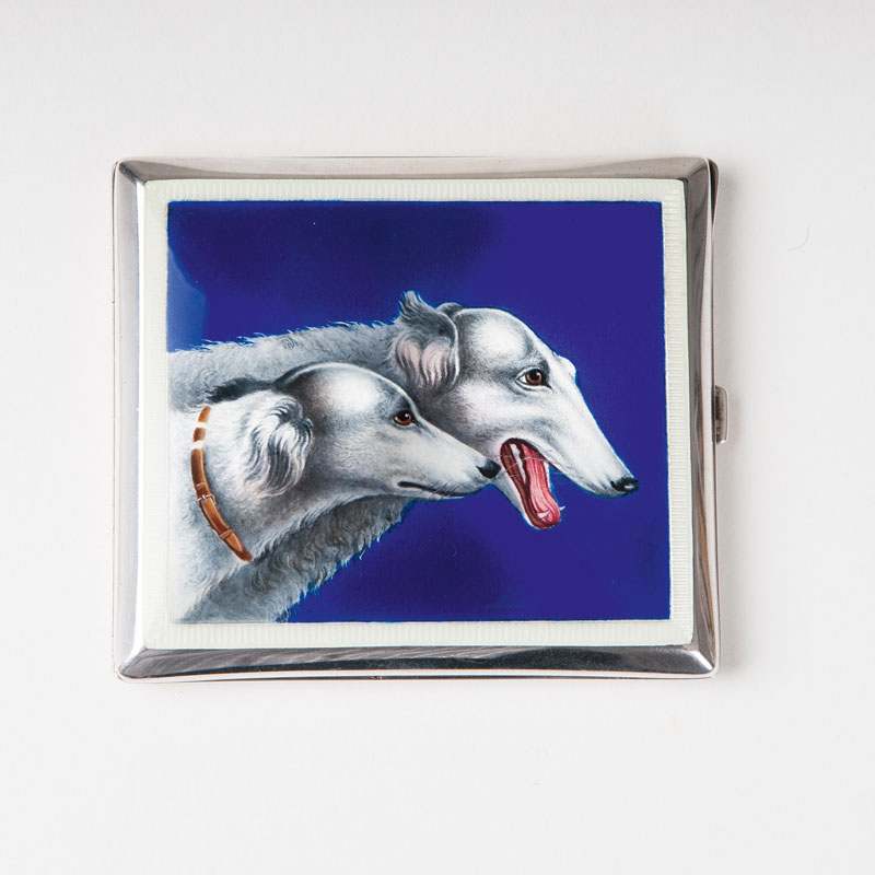 An Art Deco cigarette case 'Greyhound'