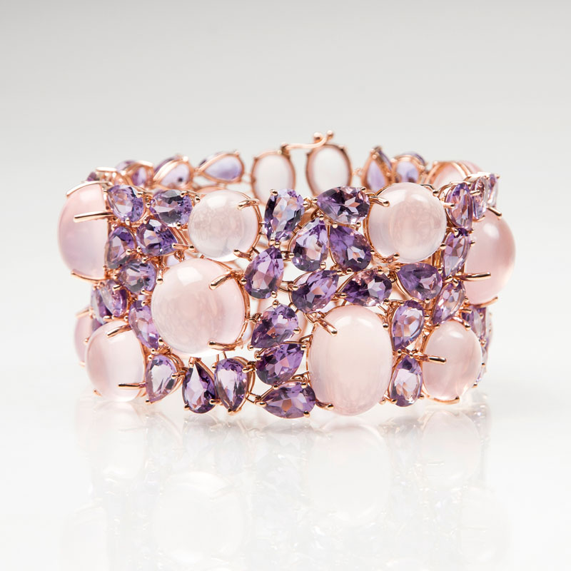 A colourful, high carat precious stone bracelet