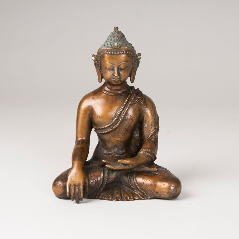 A bronze figure of buddha 'Shakyamuni'