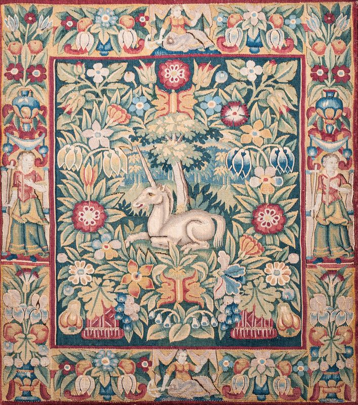 Sehr seltenes Hamburger Tapisserie-Paneel mit Einhorn